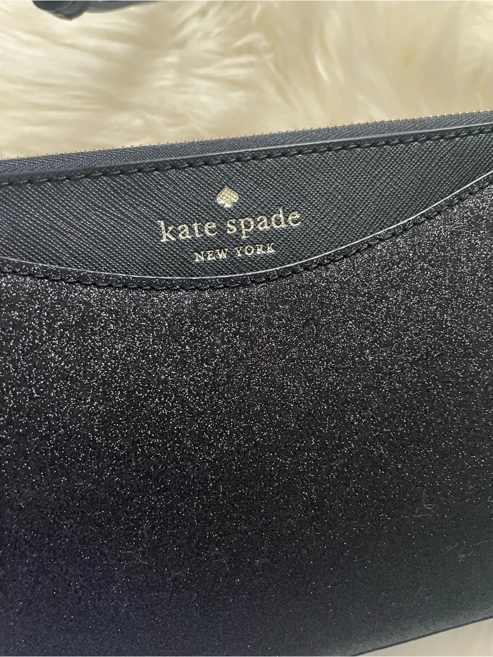 kate spade Black Glitter Crossbody Pouch